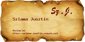 Szlama Jusztin névjegykártya